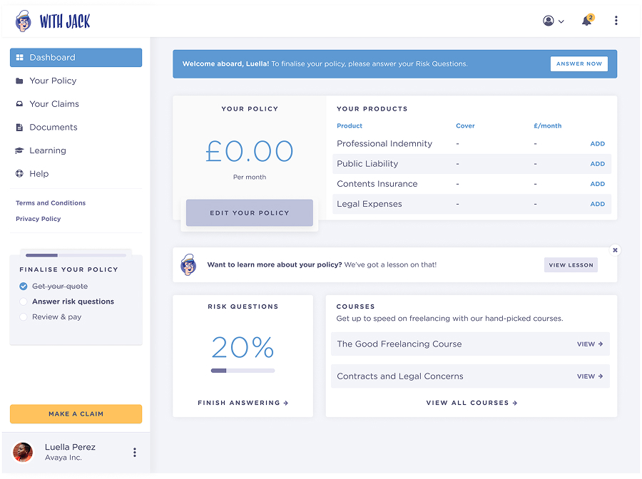 The With Jack Dashboard